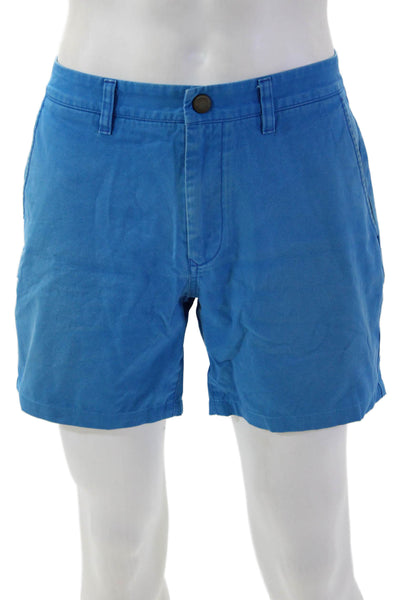 Bonobos Mens Chino Shorts Blue Solid Cotton Beach Size L