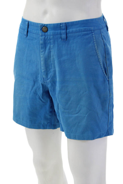 Bonobos Mens Chino Shorts Blue Solid Cotton Beach Size L