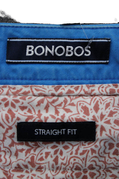 Bonobos Mens Chino Shorts Blue Solid Cotton Beach Size L