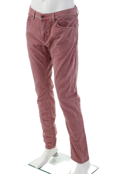 Gant Men Pants Pink Cotton Button Solid Classic Size 34