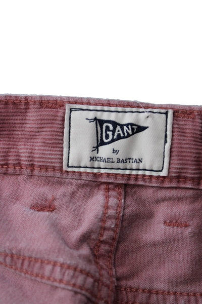 Gant Men Pants Pink Cotton Button Solid Classic Size 34