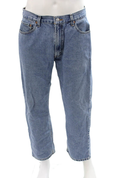 Levi's Mens Straight Jeans Blue 100% Cotton Button Fly 29 Inseam Size 34