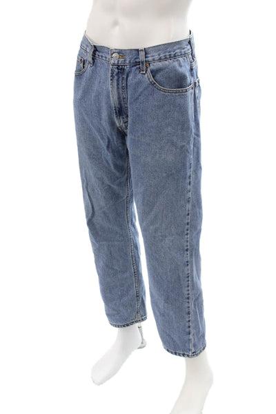 Levi's Mens Straight Jeans Blue 100% Cotton Button Fly 29 Inseam Size 34