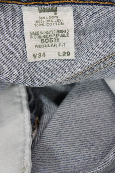 Levi's Mens Straight Jeans Blue 100% Cotton Button Fly 29 Inseam Size 34