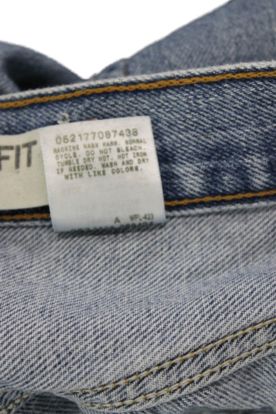 Levi's Mens Straight Jeans Blue 100% Cotton Button Fly 29 Inseam Size 34