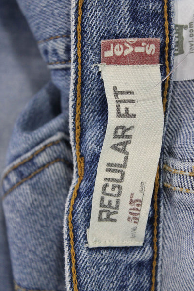 Levi's Mens Straight Jeans Blue 100% Cotton Button Fly 29 Inseam Size 34