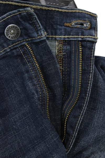 Levi's Mens Dark Blue Straight Jeans Cotton Elastane Button Fly Size 33