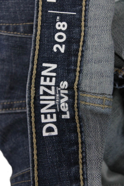 Levi's Mens Dark Blue Straight Jeans Cotton Elastane Button Fly Size 33