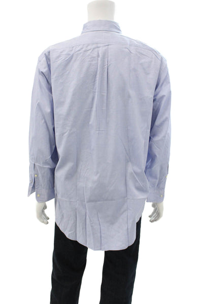 Ralph Lauren Blue Label Mens Button-Down Light Blue Cotton Shirt Size 16