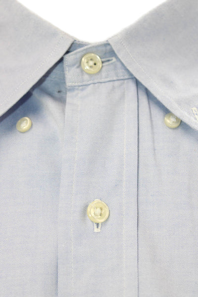 Ralph Lauren Blue Label Mens Button-Down Light Blue Cotton Shirt Size 16