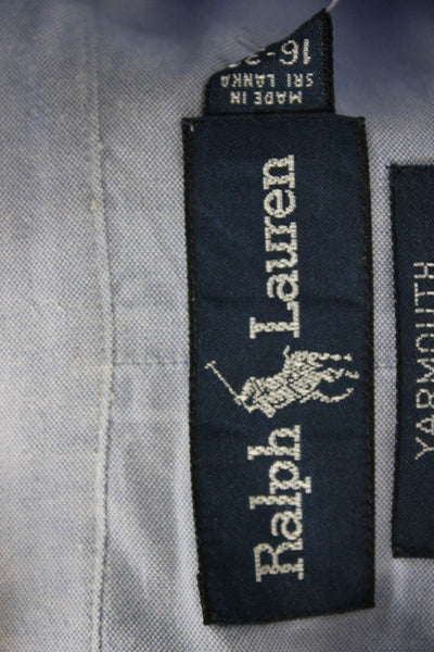 Ralph Lauren Blue Label Mens Button-Down Light Blue Cotton Shirt Size 16