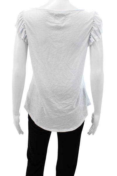 Chaser Womens Basic Light Blue Round Neck Short Sleeve T-Shirt Size M