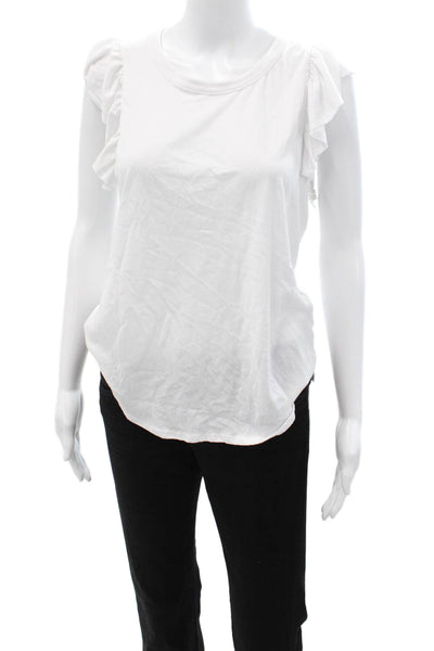 Chaser Womens Basic White Crewneck Short Sleeve T-Shirt Size M