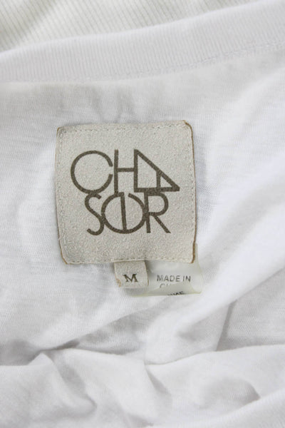 Chaser Womens Basic White Crewneck Short Sleeve T-Shirt Size M