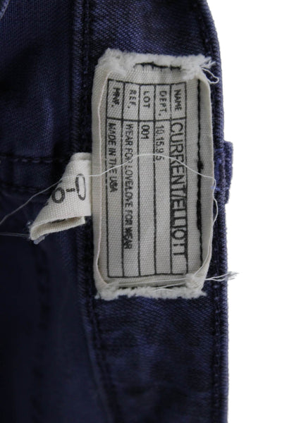 Current/Elliott Womens Ankle Skinny Jeans Dark Blue Snake Button Fly Size 26