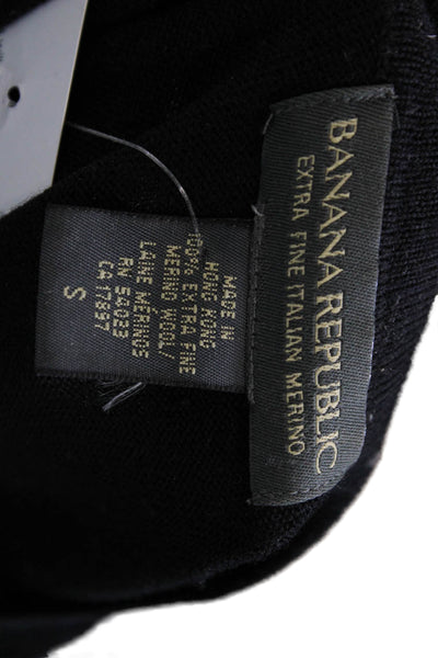 Banana Republic Women Pullover Sweater Black Crewneck Long Sleeve Size S