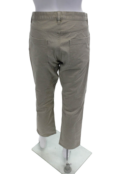 Theory Unisex Cropped Ankle Chino Khaki Pants Beige Button Cotton Size 31