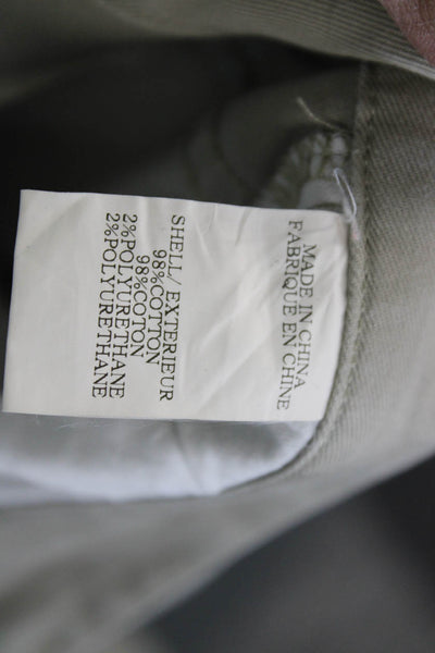 Theory Unisex Cropped Ankle Chino Khaki Pants Beige Button Cotton Size 31