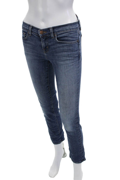 J Brand Womens Skinny Ankle Jeans Dark Blue Mid Rise Size 24