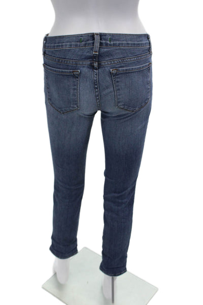 J Brand Womens Skinny Ankle Jeans Dark Blue Mid Rise Size 24