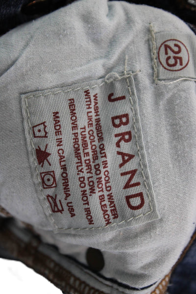 J Brand Womens Skinny Ankle Jeans Dark Blue Mid Rise Size 24