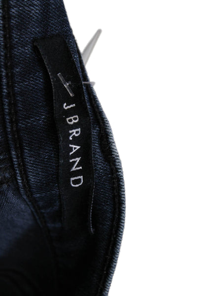 J Brand Womens Skinny Ankle Jeans Dark Blue Mid Rise Button 28in Size 24