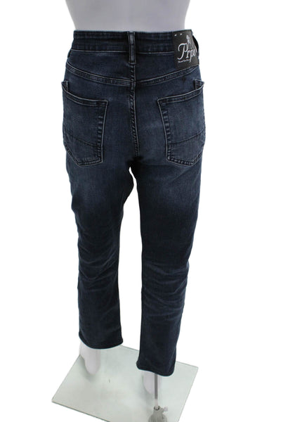 PRPS Unisex Cropped Ankle Dark Blue Denim Jeans Mid Rise Size 31