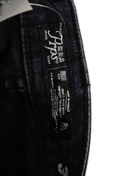 PRPS Unisex Cropped Ankle Dark Blue Denim Jeans Mid Rise Size 31