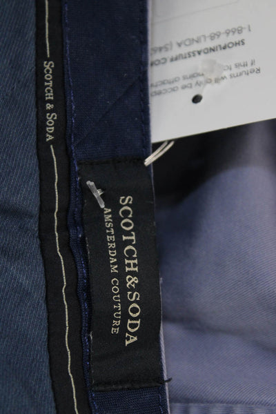 Scotch & Soda Mens Chino Pants Purple Cotton Elastane Button Size L