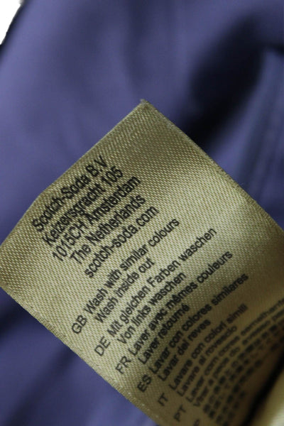 Scotch & Soda Mens Chino Pants Purple Cotton Elastane Button Size L