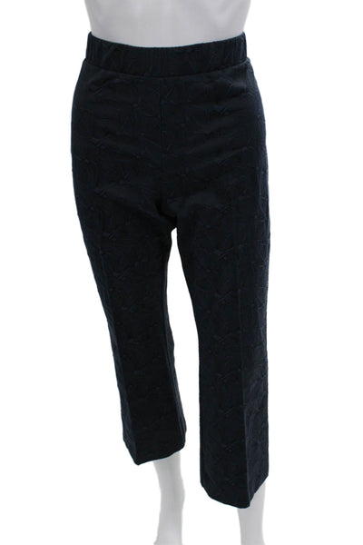 D. Exterior Women Ankle Cropped Dark Blue Geometric Pants Size S