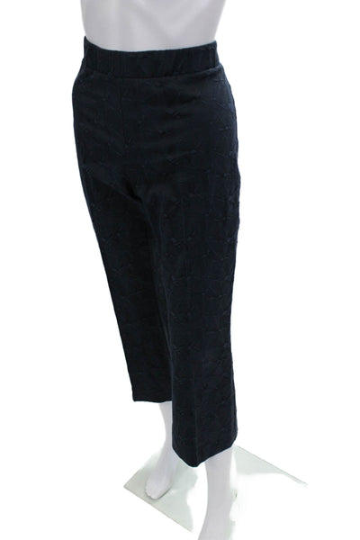 D. Exterior Women Ankle Cropped Dark Blue Geometric Pants Size S
