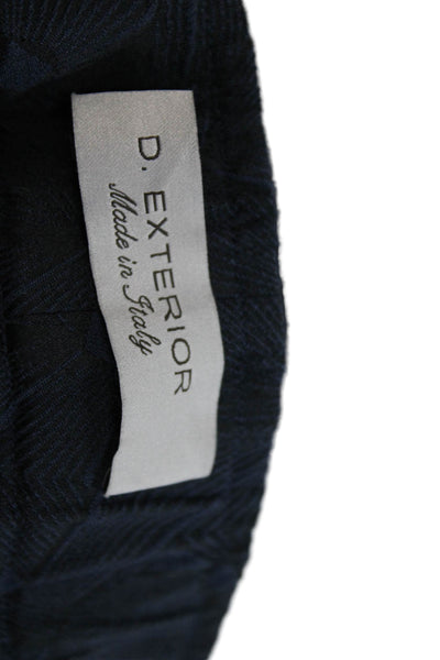 D. Exterior Women Ankle Cropped Dark Blue Geometric Pants Size S