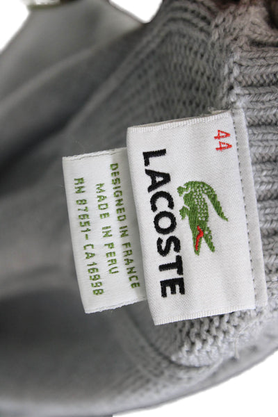 Lacoste Women Vest Gray Cotton Round Neck Sleeveless Designer Size M