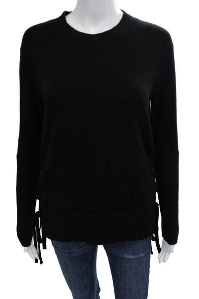 Aqua Cashmere Womens Black 100% Cashmere Pullover Sweater Crew Neck Size XS
