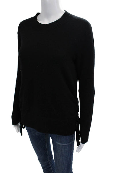 Aqua Cashmere Womens Black 100% Cashmere Pullover Sweater Crew Neck Size XS