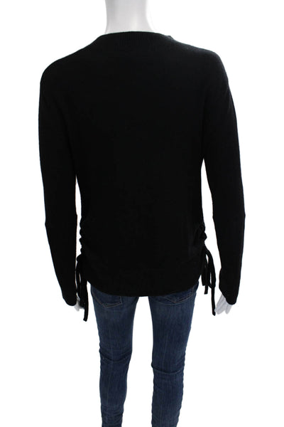 Aqua Cashmere Womens Black 100% Cashmere Pullover Sweater Crew Neck Size XS