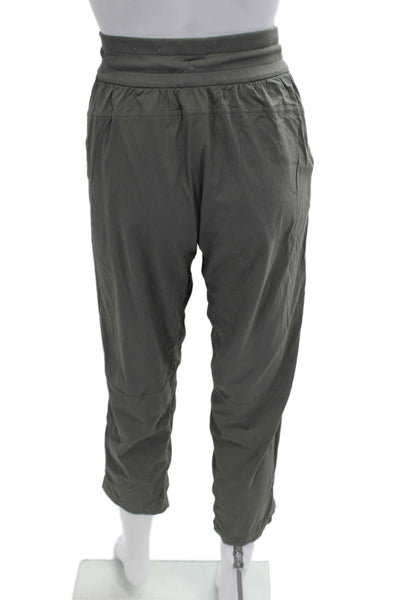 Lululemon Womens Cropped Jogger Pants Dark Gray Drawstring Nylon Size 6