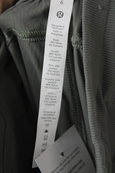 Lululemon Womens Cropped Jogger Pants Dark Gray Drawstring Nylon Size 6