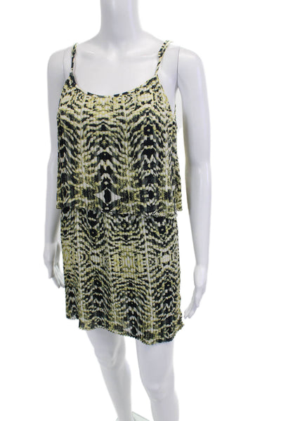 Parker Womens Blouson Mini Dress Black Geometric Polyester Size XS