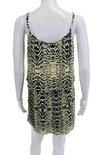 Parker Womens Blouson Mini Dress Black Geometric Polyester Size XS
