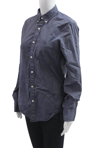 J Crew Unisex Dark Blue Cotton Collared Button-Up Long Sleeve Size S