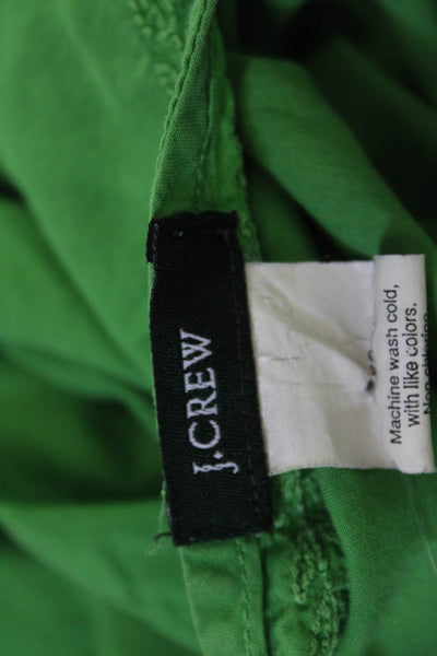 J Crew Women Tunic Green Long Sleeve Button 100% Cotton Round Neck Size XS