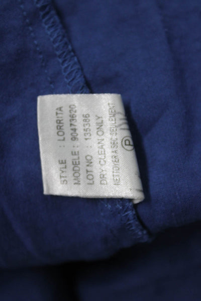 Theory Women Maxi Sundress Blue Linen Blend Sleeveless Drawstring Size S
