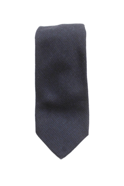 Peter Elliot Mens Skinny Classic Necktie Navy Blue Wool