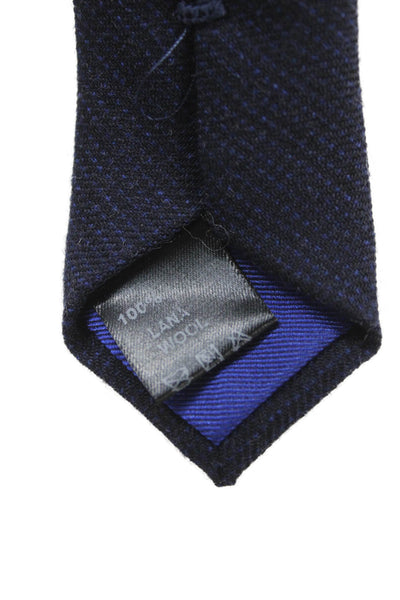 Peter Elliot Mens Skinny Classic Necktie Navy Blue Wool