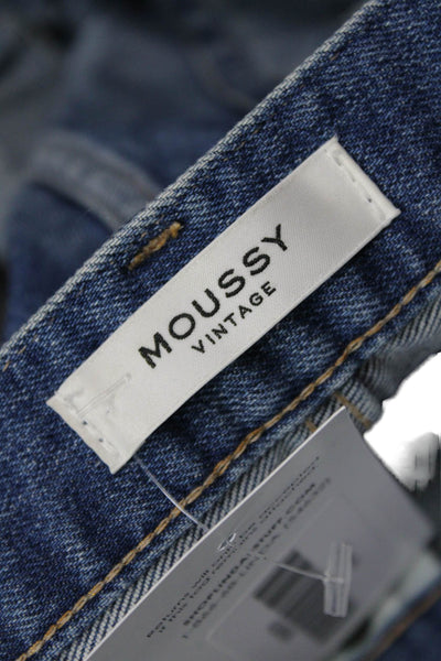 Moussy Womens Dark Blue Cropped Ankle Mid-Rise Jeans Size 26