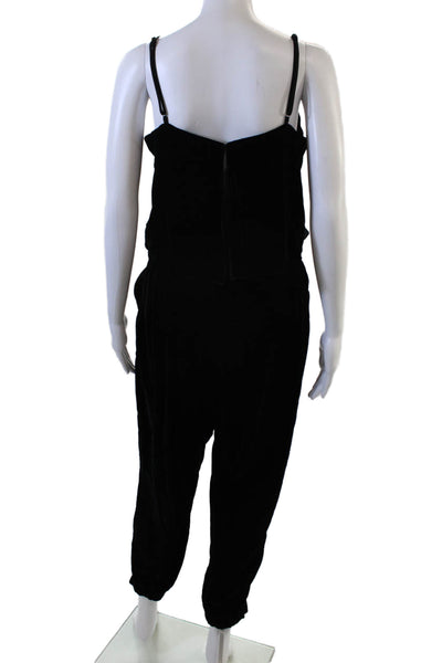 Parker Women Black V Neck Sleeveless Jumpsuit Size 8