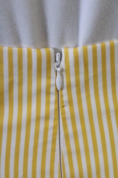 J Crew Womens A-Line Mini White Striped Knee Length Skirt Petite Size 00