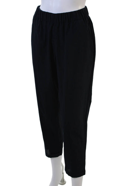 Lis Lareida Women Black Ankle Cropped Pants Polyester Size 34